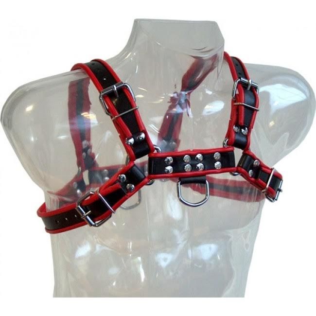 LEATHER BODY - CORRENTE ARNES III PRETO/VERMELHO