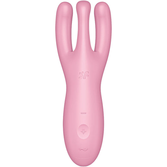 SATISFYER - APP VIBRADOR THREESOME 4 ROSA