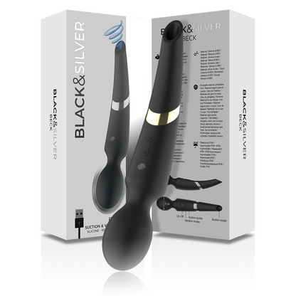 BLACK&SILVER - BECK WAND E VENTOSA 2 EM 1 SILICONE