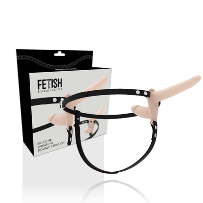 FETISH SUBMISSIVE HARNESS - VIBRADOR FLESH UP DE DUPLA PENETRAO