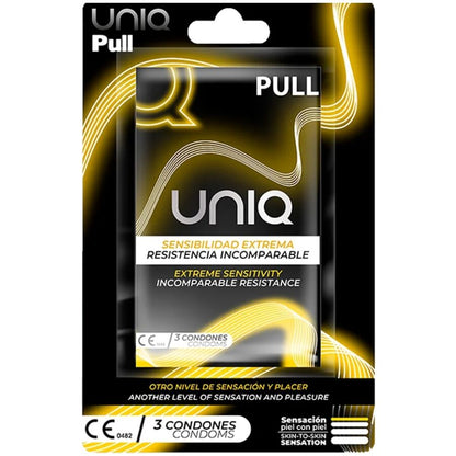 UNIQ - PRESERVATIVOS SEM LÁTEX COM TIRAS 3 UNIDADES