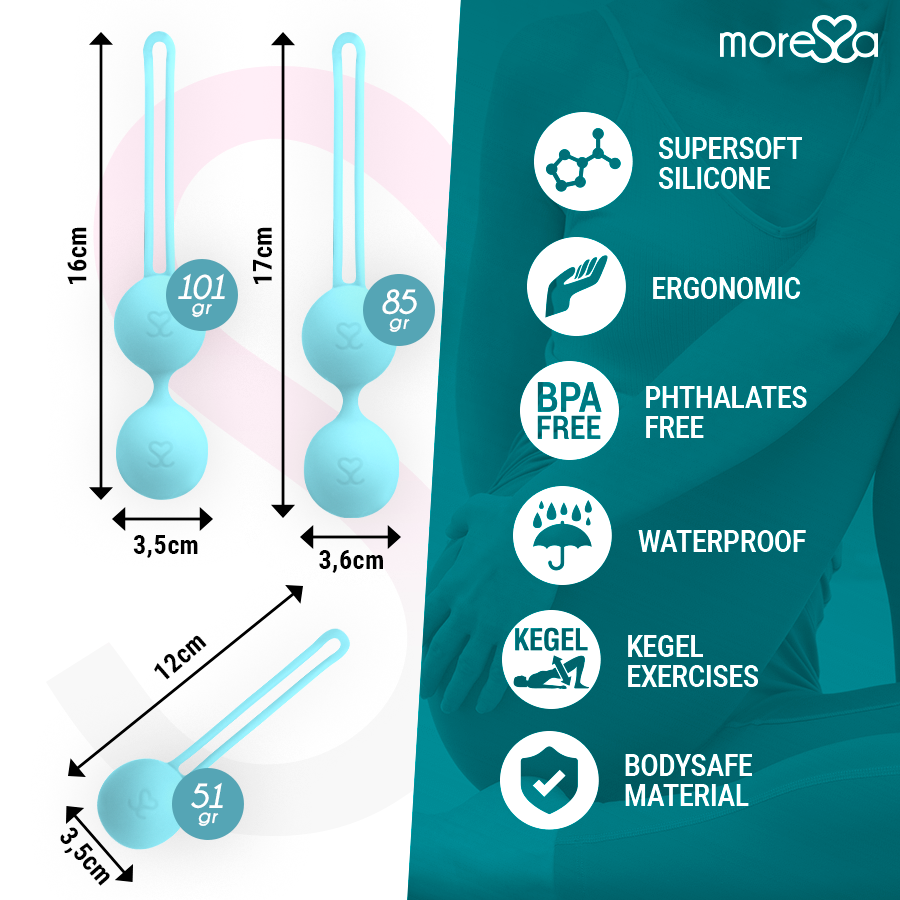 MORESSA - CONJUNTO OSIAN SILICONE PREMIUM TURQUESA