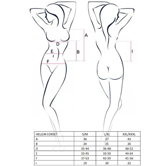 PASSION - MULHER HELLEN CORSET PRETO TAMANHO L/XL