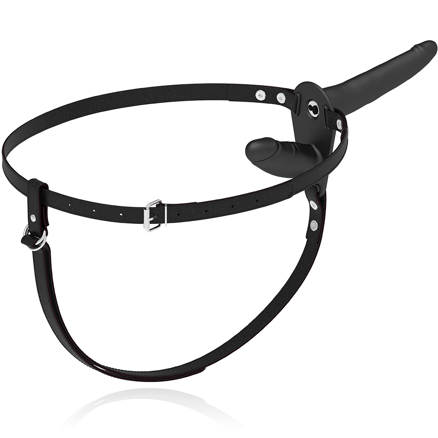 FETISH SUBMISSIVE HARNESS - VIBRADOR PRETO DE DUPLA PENETRAO
